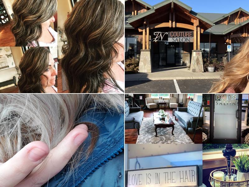 JN Couture Salon — hair styling, salon exterior, interior, and extensions